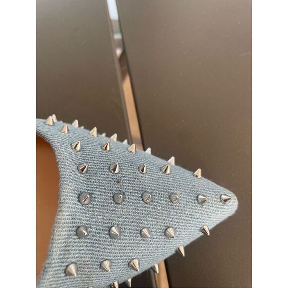 NWOB Steve Madden Daisie Denim Spike Studded Pump Heels 10 M - Picture 7 of 13